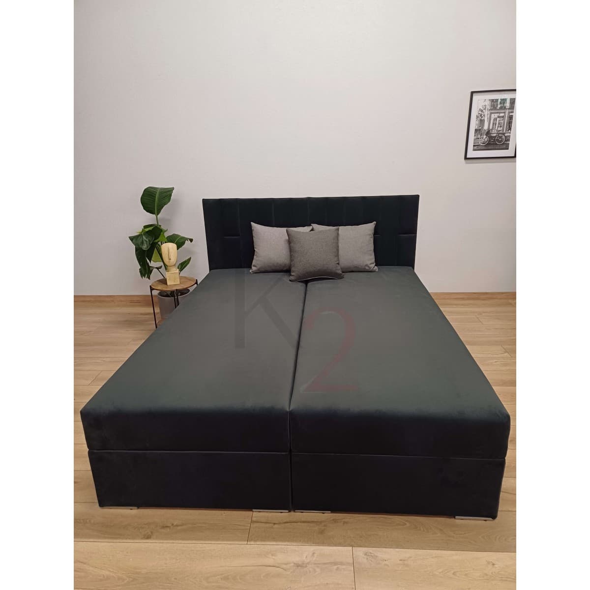 Łóżko Kontynentalne 160x200 — widok z boku