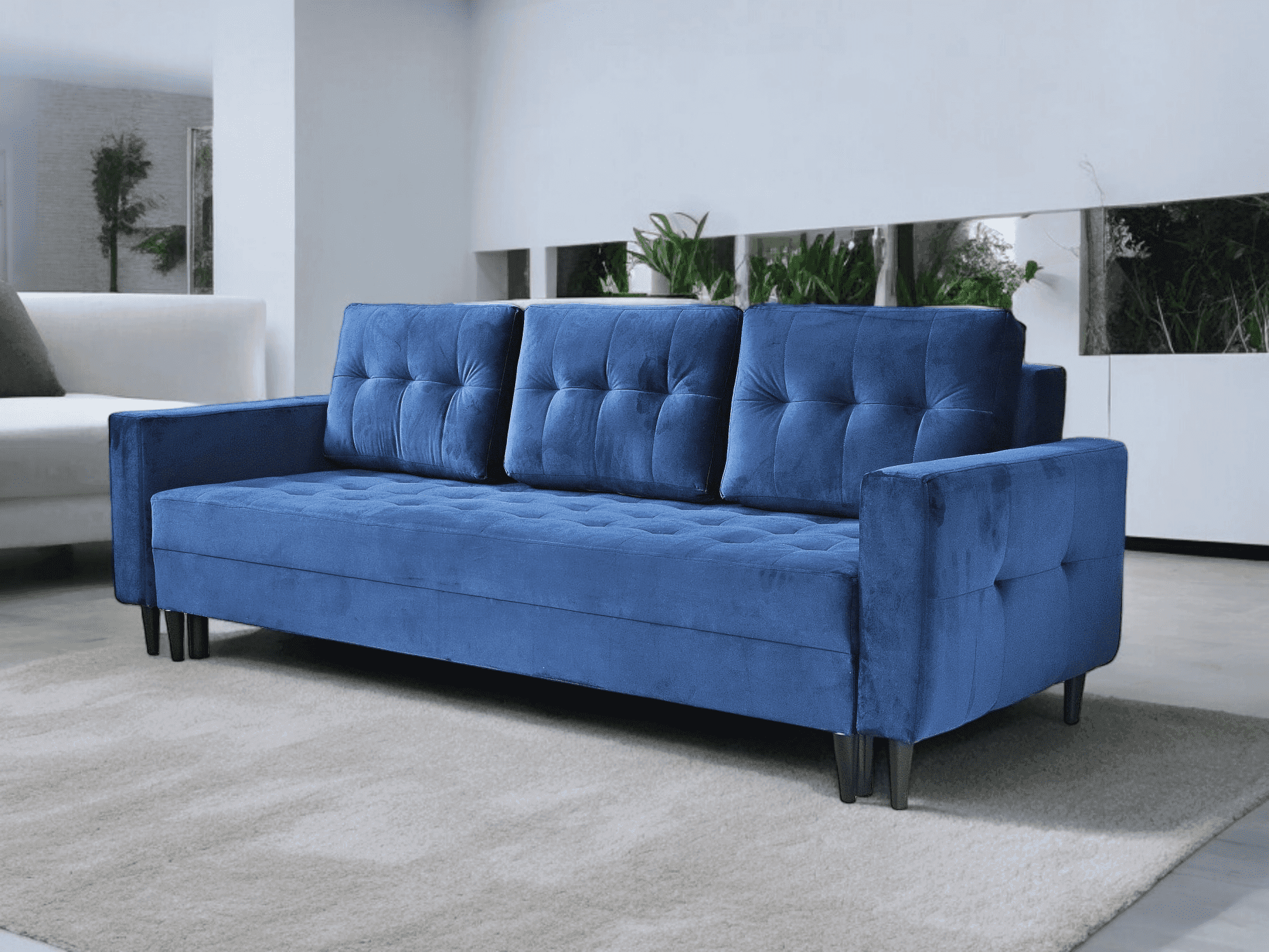 Kanapa/Sofa Porto. Pufa w zestawie. Styl Skandynawski