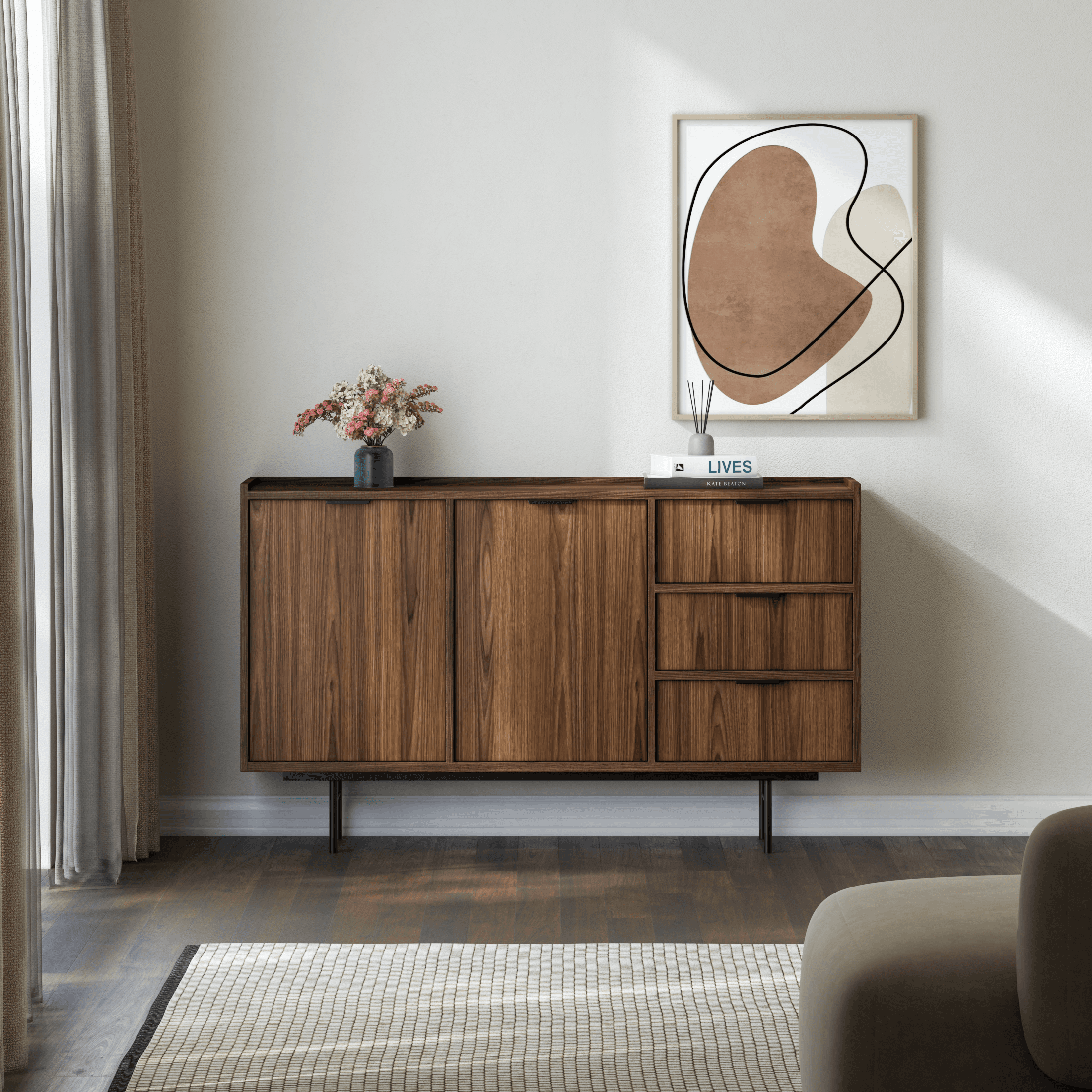 Komoda Edison 2D3S Warmia Walnut