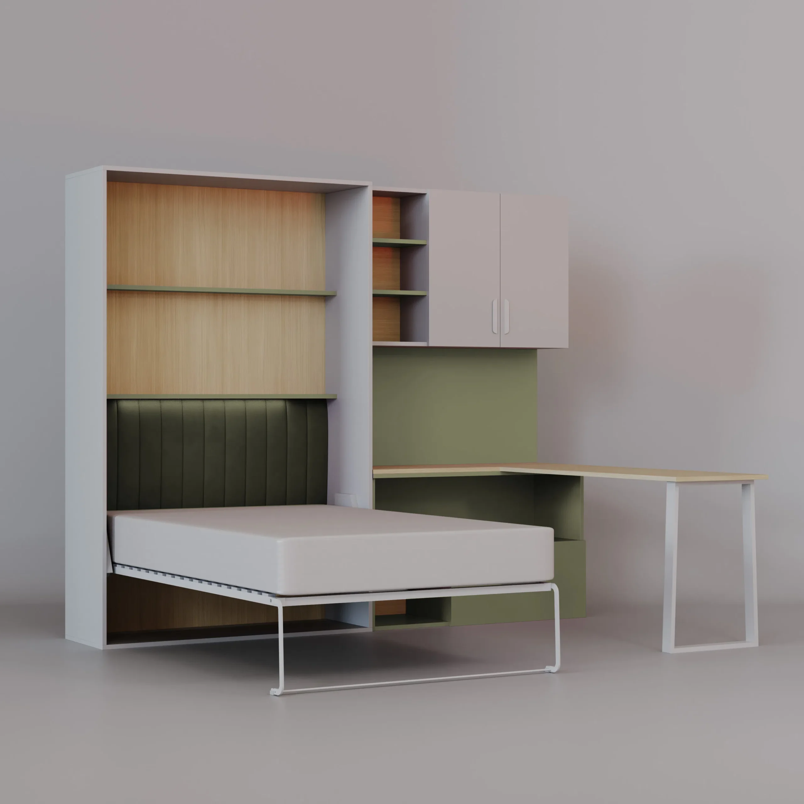 Półkotapczan Flexi Bed Lumio – kaszmir / Zielony Oliwka