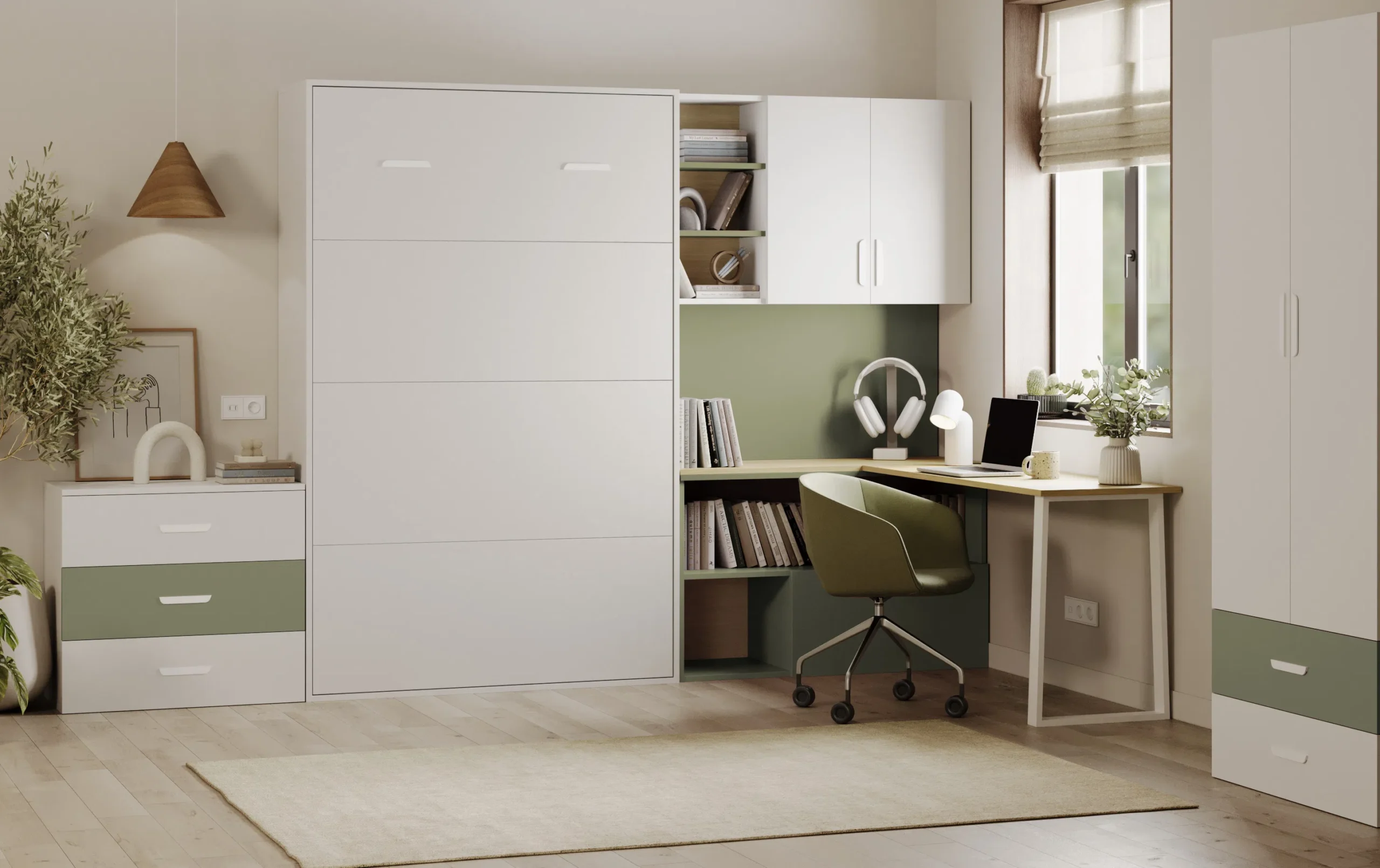 Półkotapczan Flexi Bed Lumio – kaszmir / Zielony Oliwka