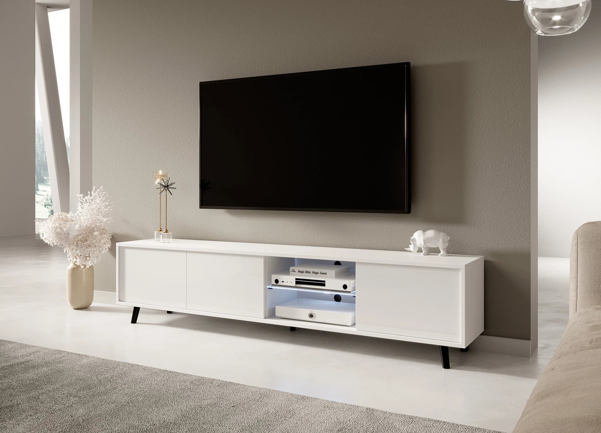Szafka RTV Luna 2 – 175 cm z Oświetleniem LED