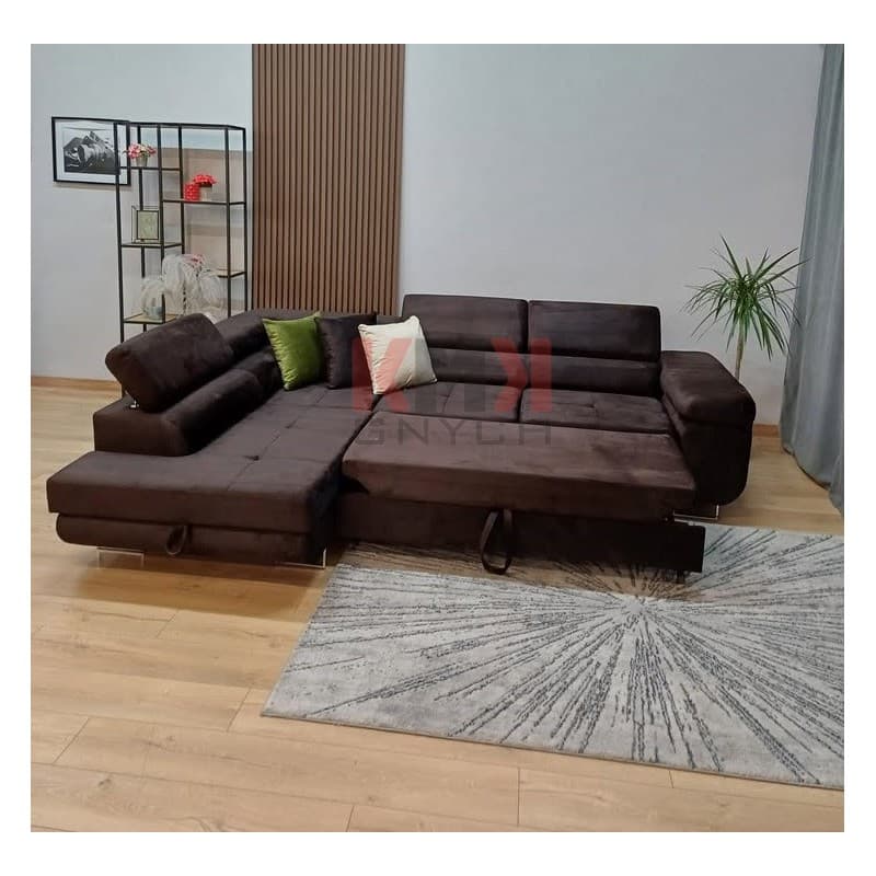 Narożnik Aston lewy 275x202 monolith 29 ciemny brąz od ręki