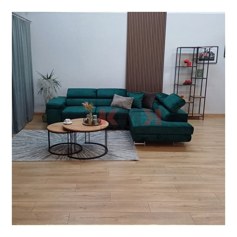Narożnik ASTON prawy 275x202 monolith 37 zielony-od ręki