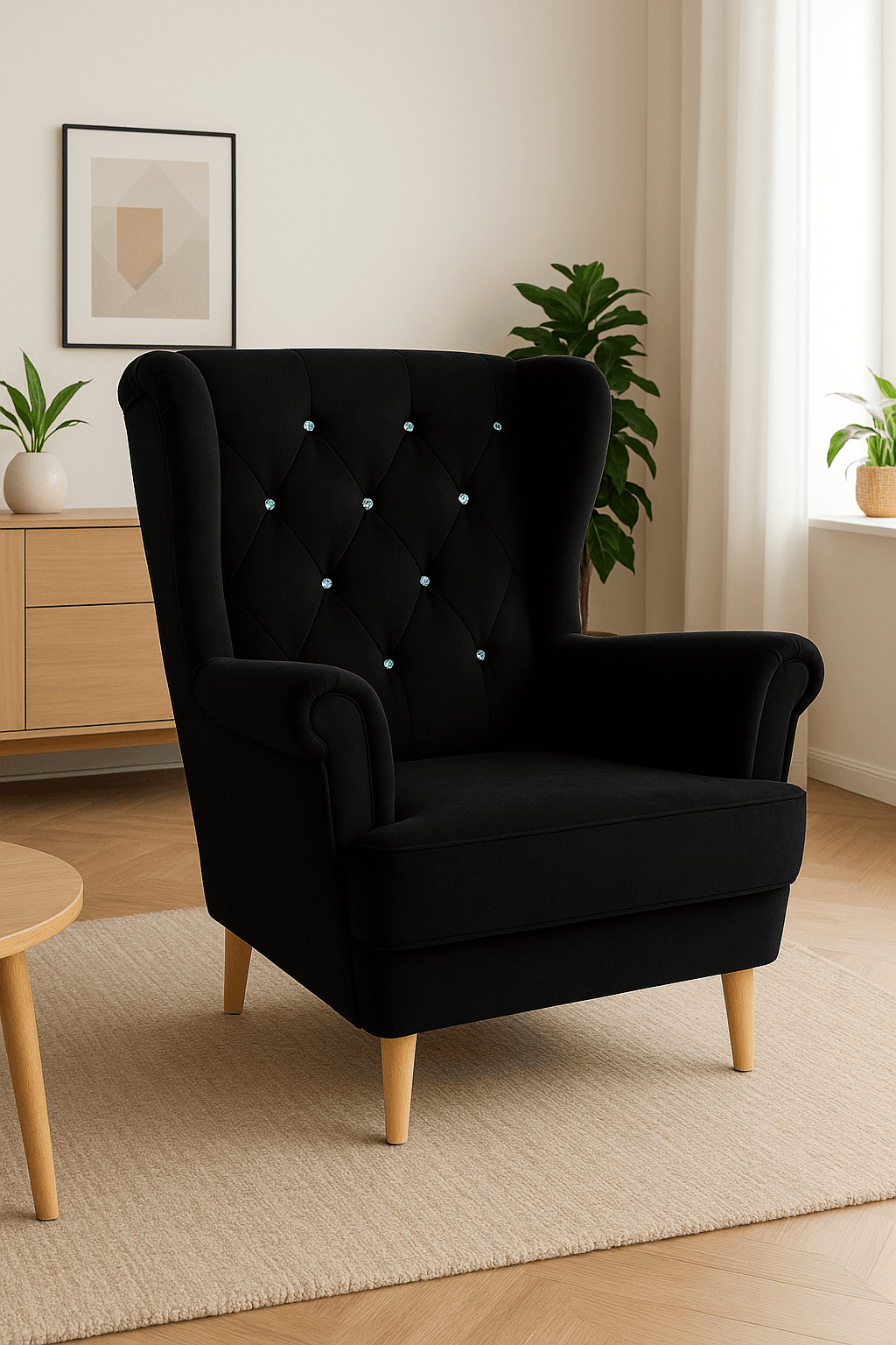 Fotel uszak Velluto 20 black