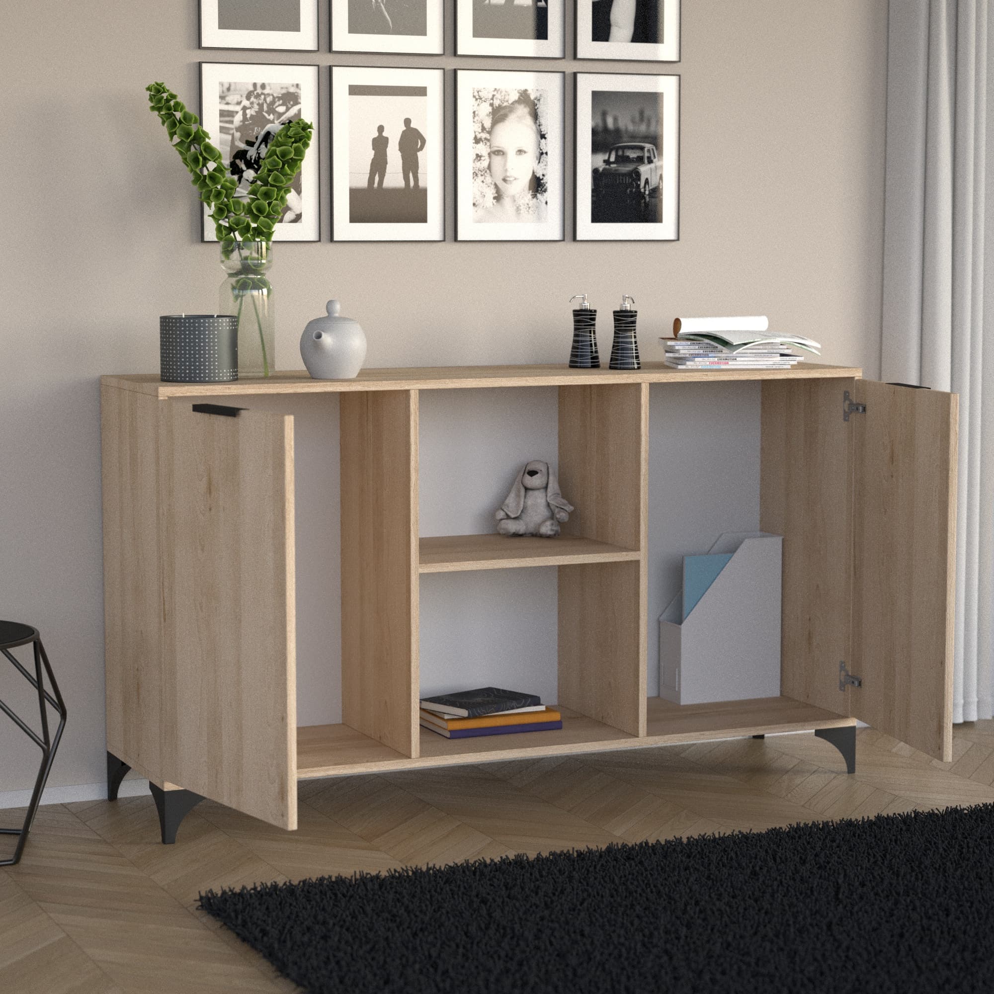 Komoda 2D dwudrzwiowa dąb artisan