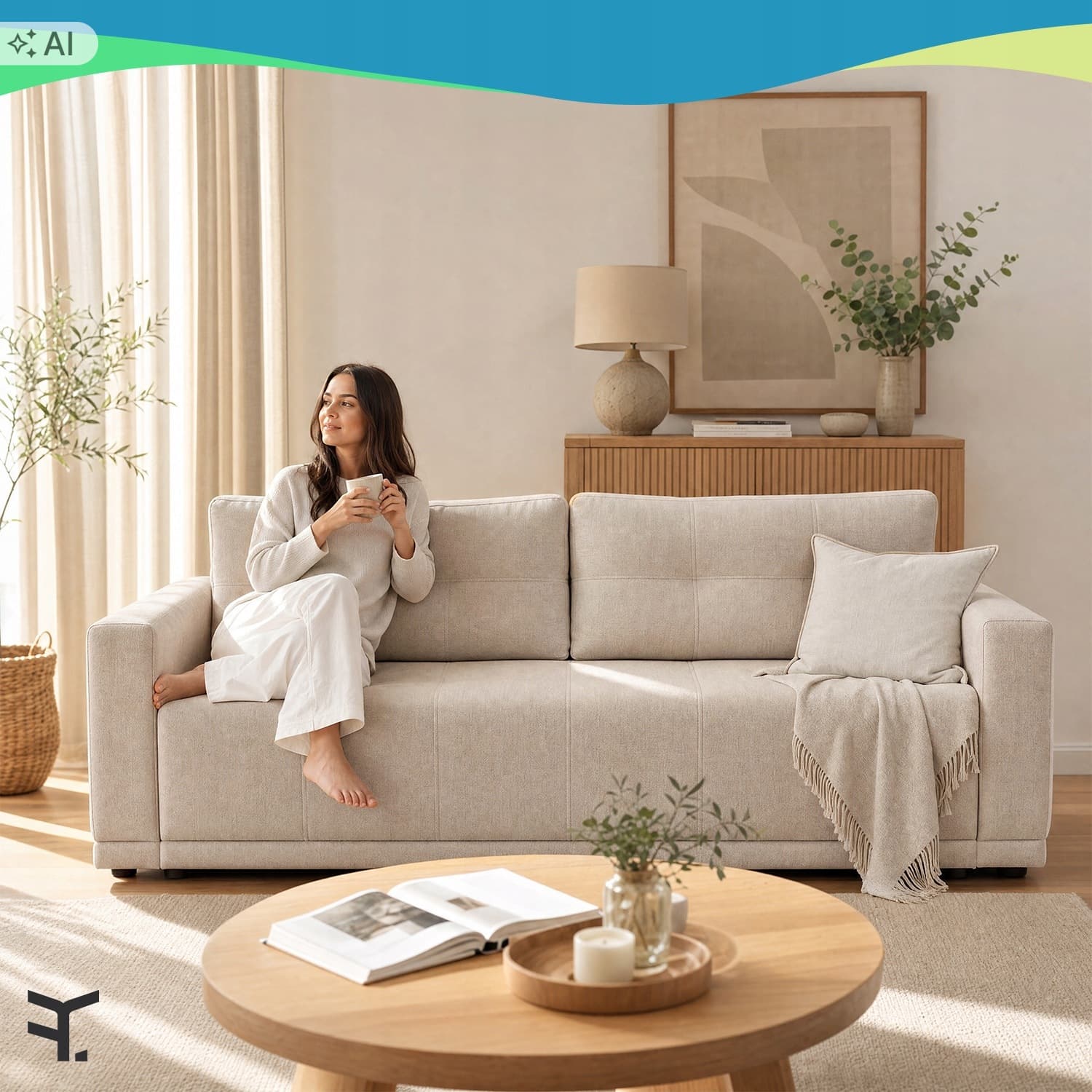 Sofa LUSSO kremowa